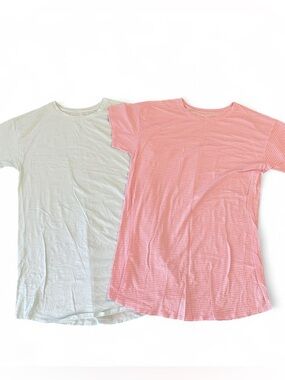 Sonoma pink blue white striped cotton/modal nightgowns/ night shirts cozy sleep